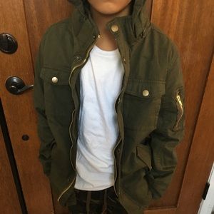 Boys twill utility army jacket